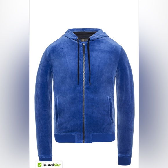 VERSACE BLUE MEDUSA HEAD HOODIE - Picture 2 of 9